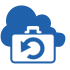 briefcase cloud sync icon blue