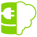 hybrid cloud green icon