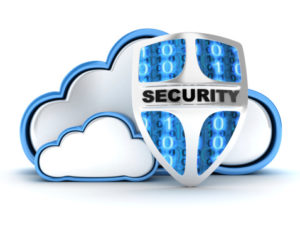 cloud Security clouds with security badge