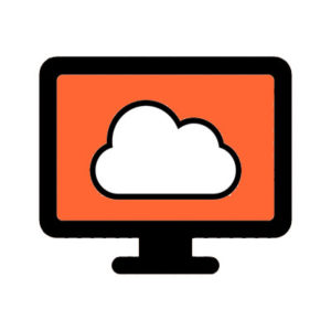 Is 2020 the year to sign up for cloud desktop icon cloud on screen with orange background